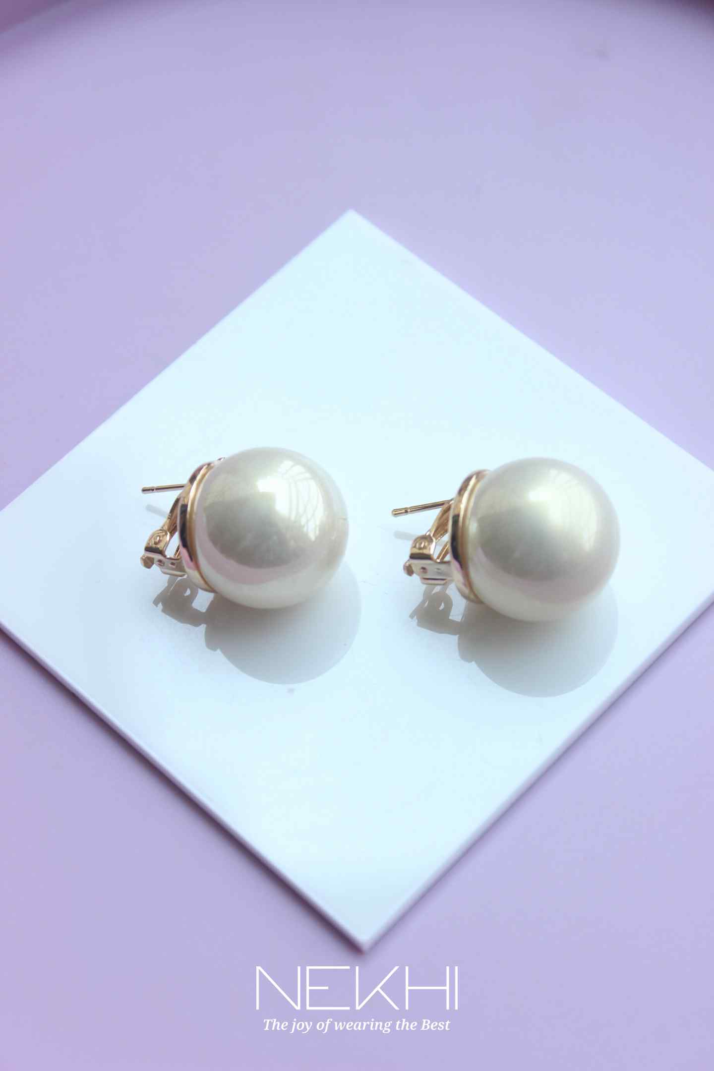Gold Earrings With Pearl Single Stud - Lagu Bandhu